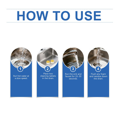 Jakehoe Pipe cleaning tablets Household cleaning drain cleaner for unclogging hair and grease in sewers