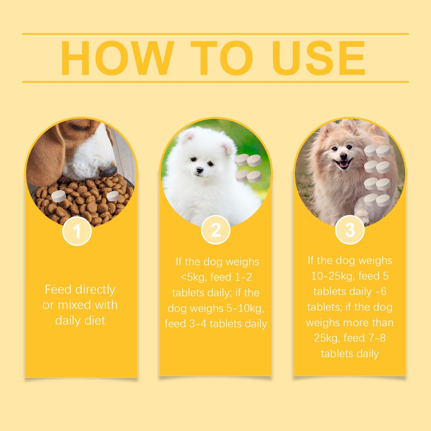 Yegbong Multivitamin Fish Oil Tablets for Dogs Pet dog hair care, moisturizes the skin, and protects pet health