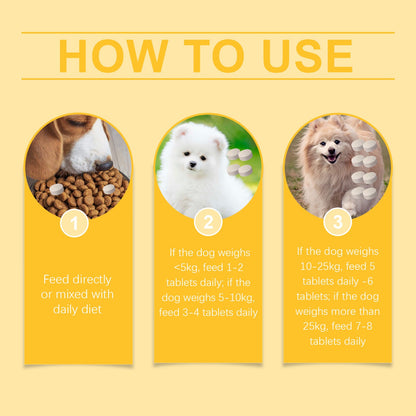 Yegbong Multivitamin Fish Oil Tablets for Dogs Pet dog hair care, moisturizes the skin, and protects pet health