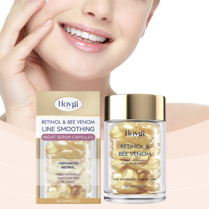 Hoygi Retinol and Bee Venom Facial Capsules Gentle moisturizing facial skin firming and skin texture improving hydrating capsules