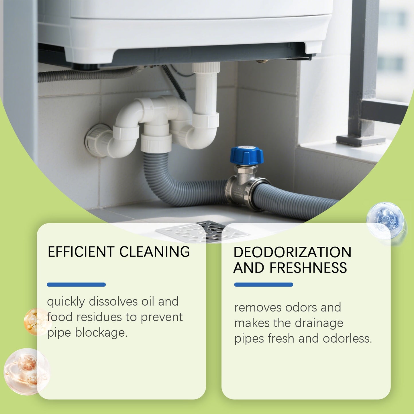 Jakehoe Pipe cleaning tablets Household cleaning drain cleaner for unclogging hair and grease in sewers