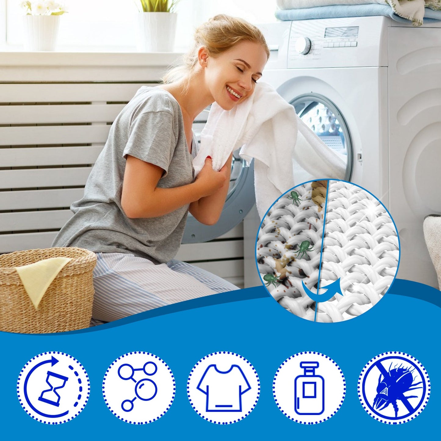 Jakehoe Laundry tablets Gently cleans oil stains and dirt from clothes, softens, protects color, and leaves a long-lasting fragrance - laundry sheets