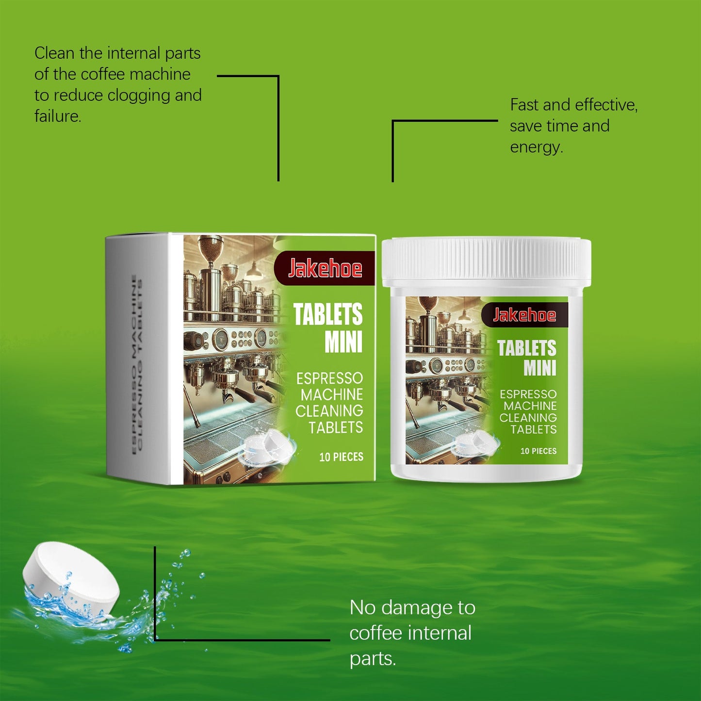 Jakehoe Coffee machine cleaning tablets Specialized cleaning and descaling tablets for coffee machines to remove coffee stains and renovate