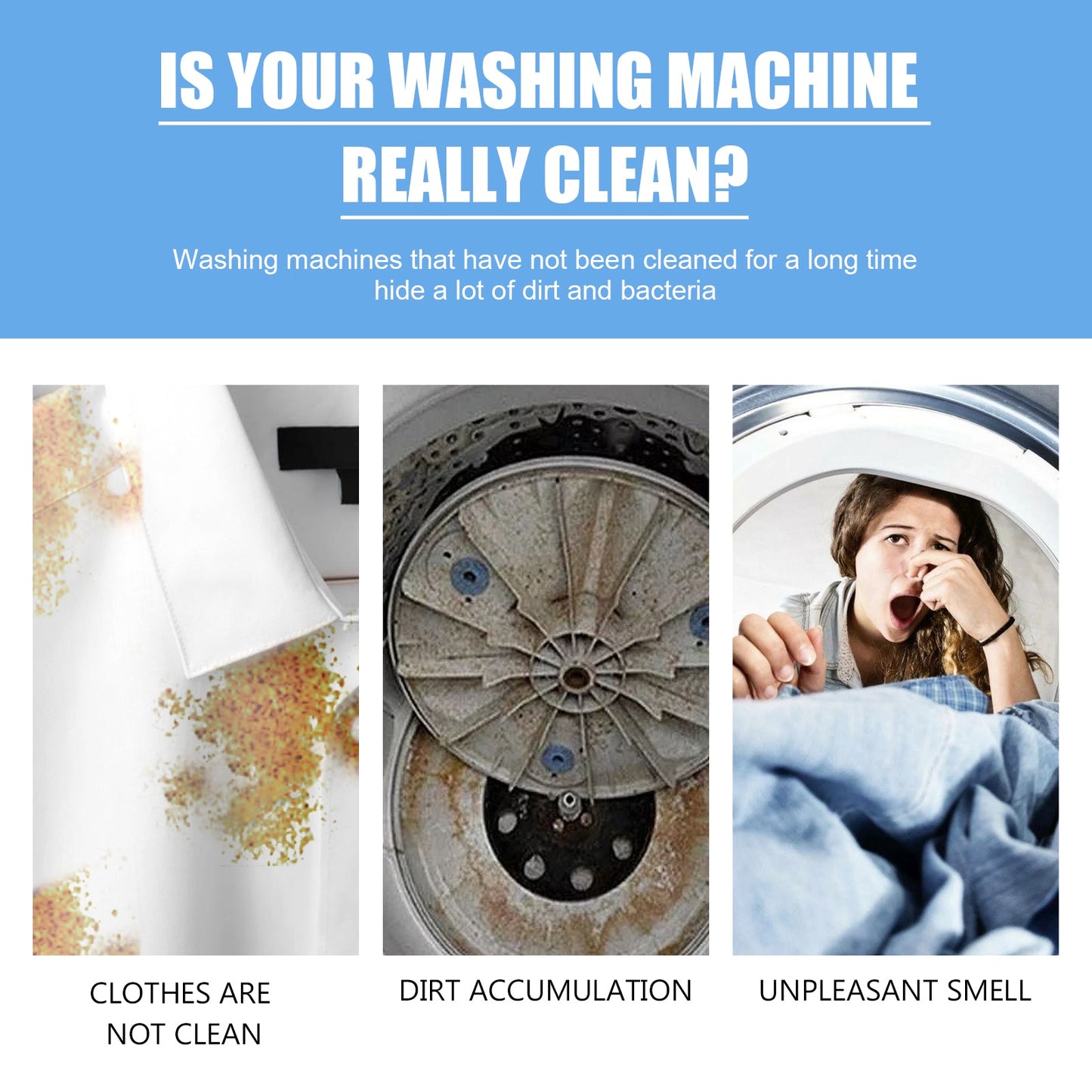 Jaysuing Washing machine cleaning tablets Automatic drum-type cleaning tablets for washing machine tanks to remove dirt and odors