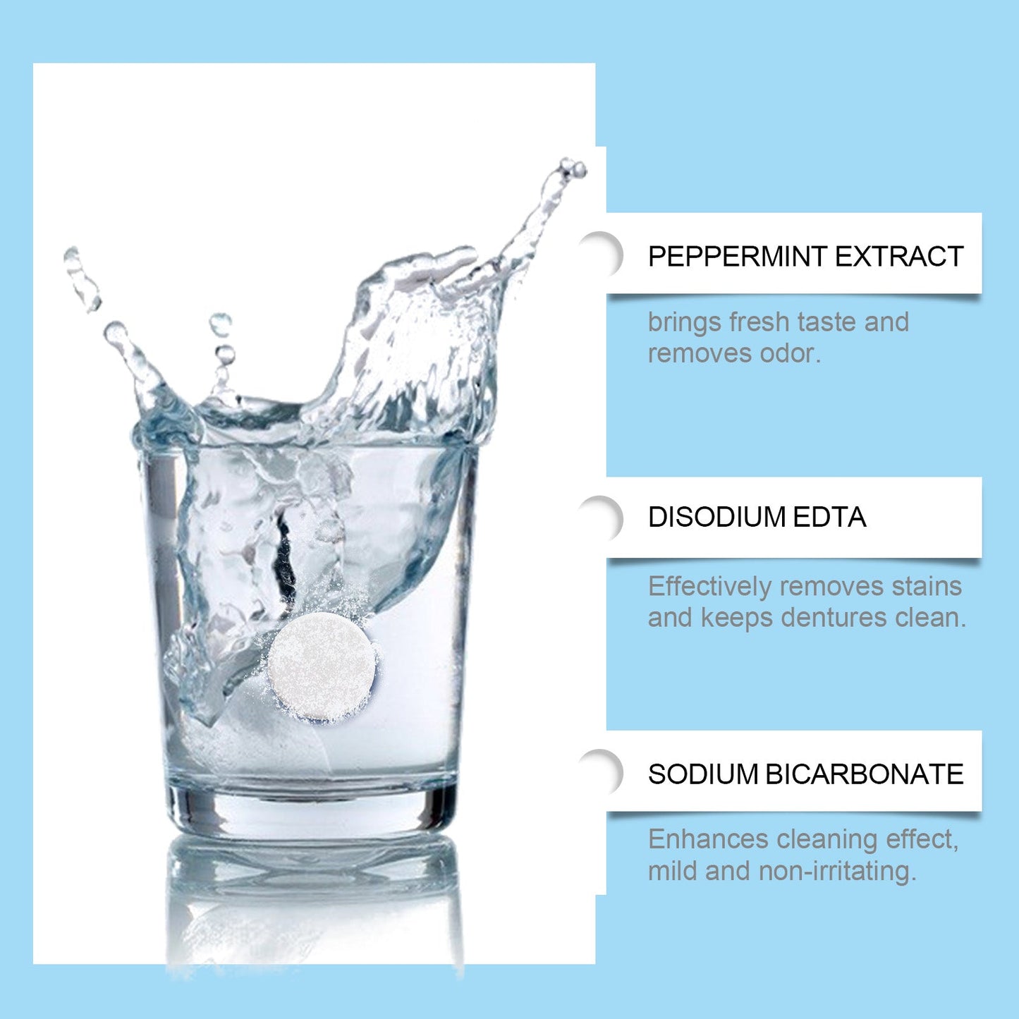 Oralhoe Denture Retainer Cleaning Tablets Cleans bad breath and leaves a pleasant scent, cleaning tablets for braces and dentures care