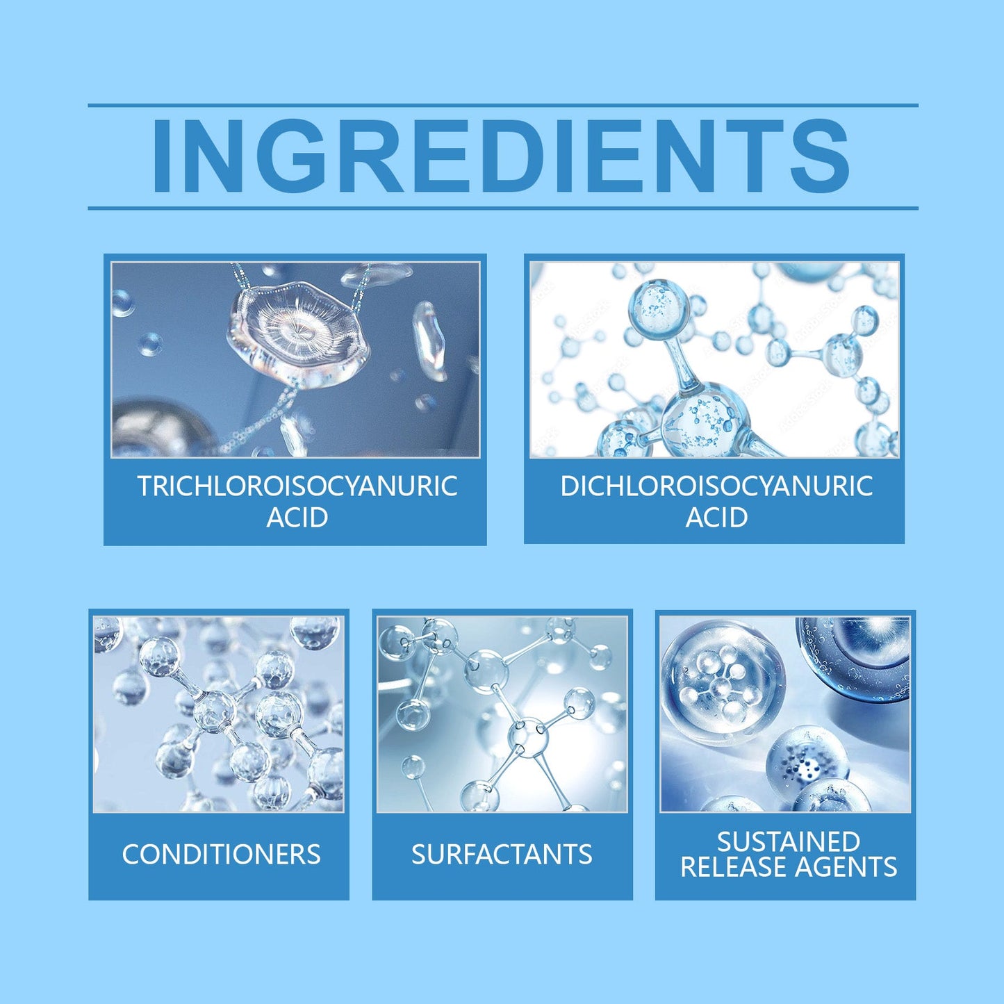 MoonSpry Pool cleaning slow-release tablets Swimming pool water decontamination, deodorization, and multi-functional cleaning effervescent tablets
