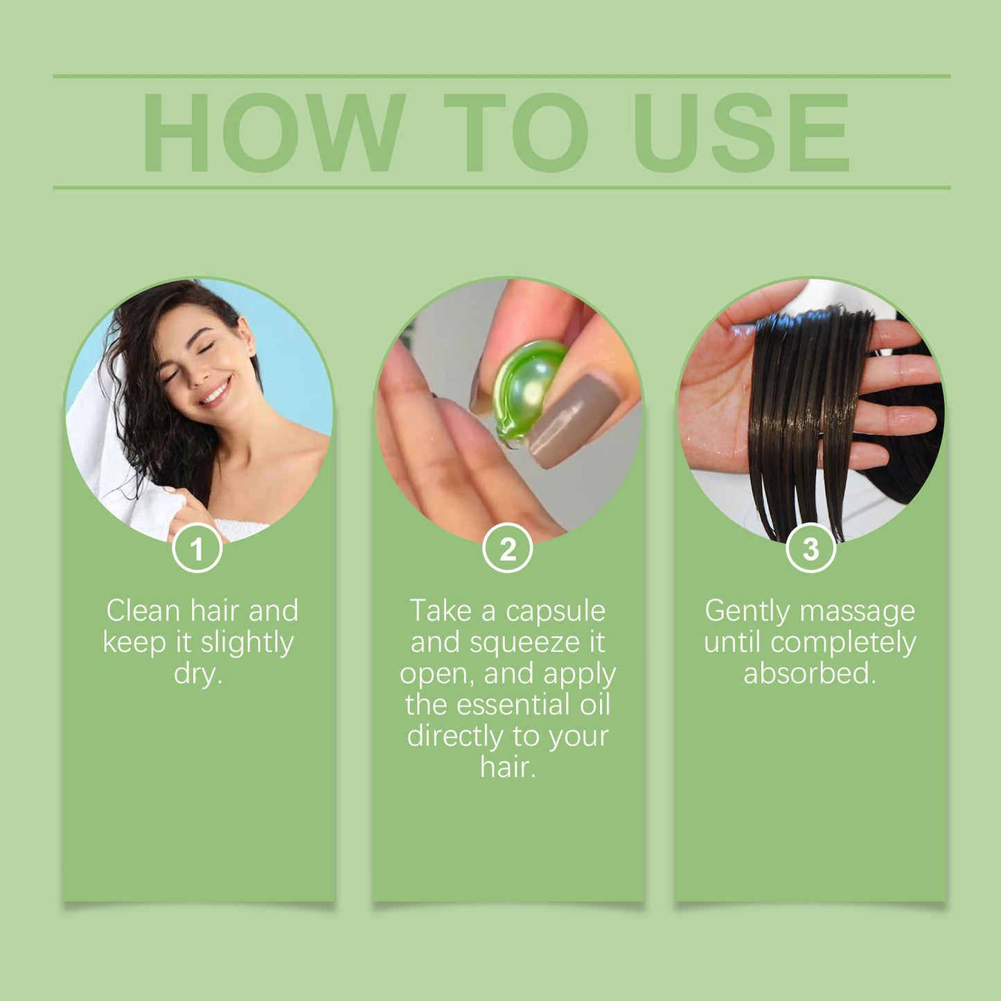 EELHOE Hair Care Essential Oil Capsules Hair nourishing oil for relieving dryness, smoothing hair, and scalp massage