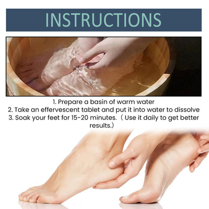 Ximonth Foot Soaking Tablets Relieves physical discomfort, cleanses the feet, provides comfort to the soles, and contains gentle ingredients in the form of effervescent tablets