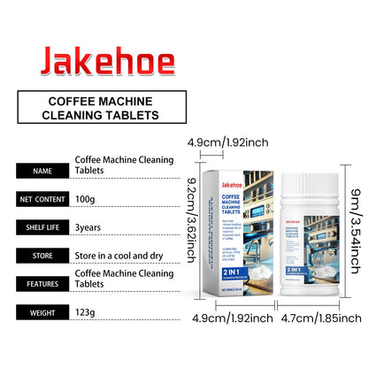 Jakehoe Coffee machine cleaning tablets Special cleaning tablets for coffee machines to remove stains, scale, and for maintenance and renovation