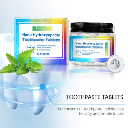 Oralhoe Mint toothpaste tablets Portable cleaning toothpaste tablets for fresh breath, stain removal, and odor elimination