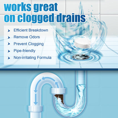 Jakehoe Drain Cleaning Tablets Kitchen and toilet drain pipes are clogged; cleaning, unclogging, and eliminating odors