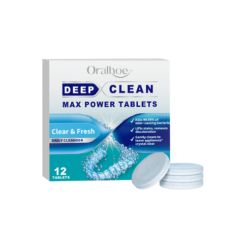 Oralhoe Dental aligner cleaning effervescent tablets Dental aligner odor-removing gentle stain-removing cleaning tablets