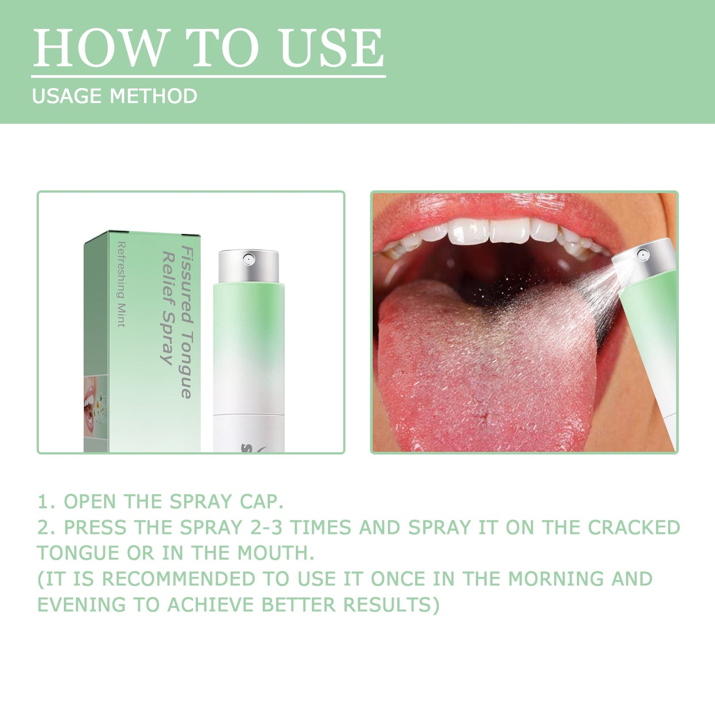 South Moon Cracked Tongue Relief Spray Relieves tongue cracks, freshens breath, and eliminates bad odor oral spray