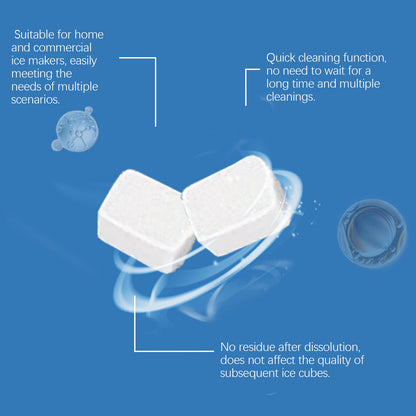 Jakehoe Ice Maker Cleaning Tablets Convenient and gentle household cleaning, descaling, deodorizing, and daily maintenance of ice makers