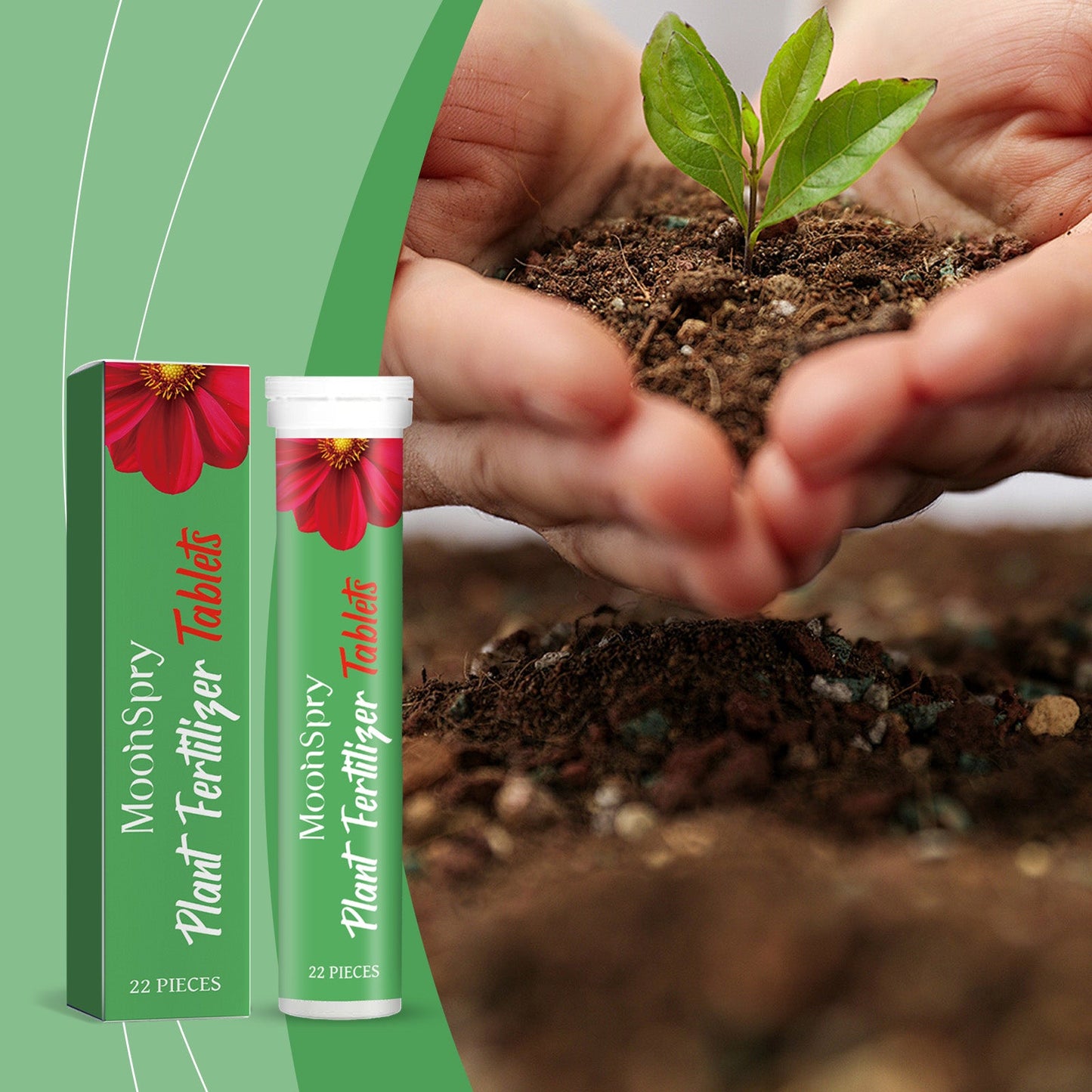 MoonSpry Organic Slow-release Fertilizer Tablets Concentrated Fertilizer Effervescent Tablets for Nutritious Plant Growing in Green Plant Pots