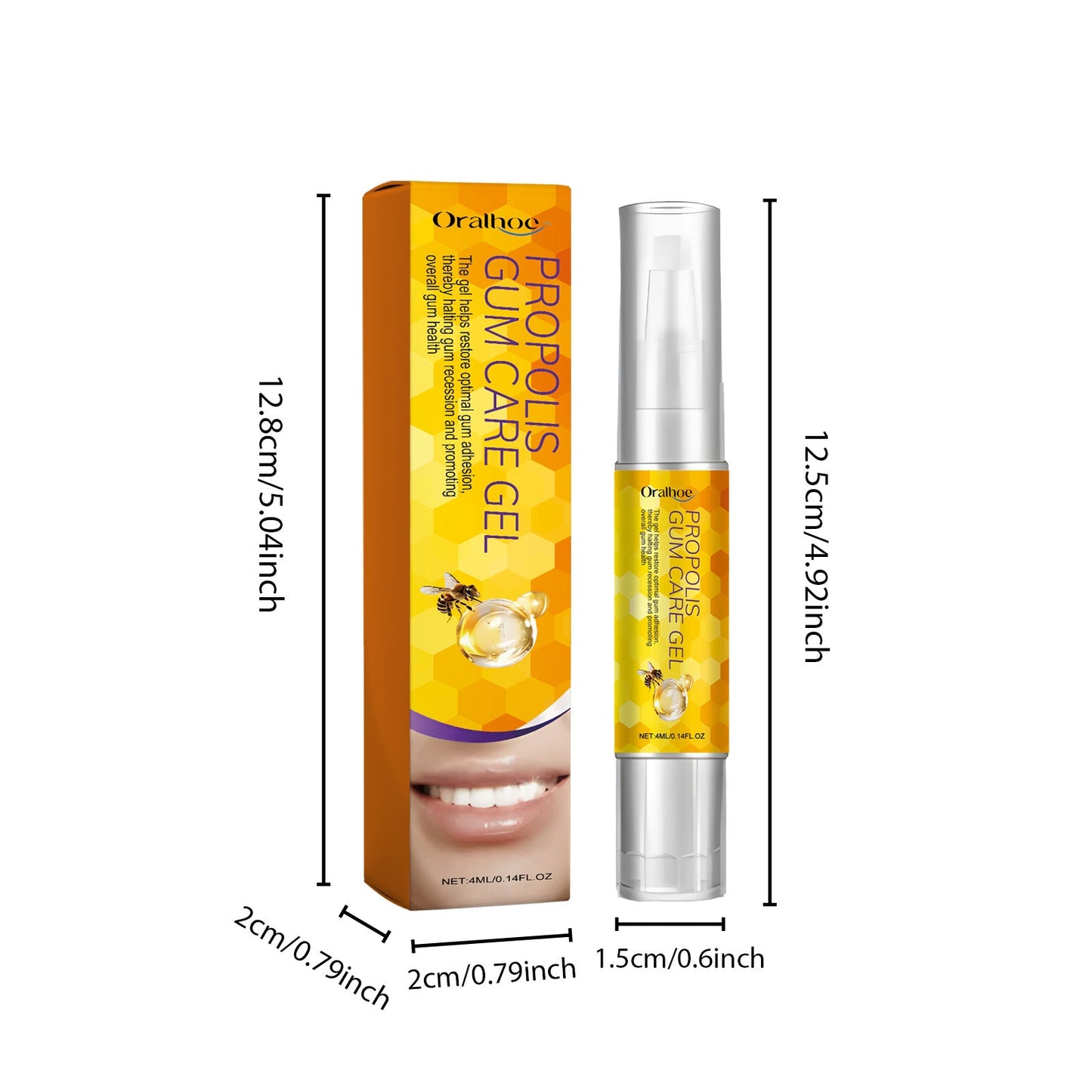Oralhoe Propolis Gum Care Gel Oral care, cleaning, repairing yellow teeth and dental stains, whitening teeth