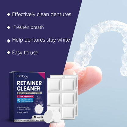 Oralhoe Mouthguard cleaning tablets Care for dentures and braces, oral cleaning, stain removal, cleaning tablets, care