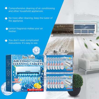 Jue-Fish Air conditioner cleaning effervescent tablets Air conditioner cleaning products, air conditioner care to keep the air fresh and hygienic