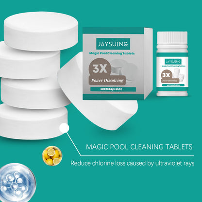 Jaysuing Pool cleaning tablets Daily private pool cleaning tablets for removing scale and odors, instant cleaning