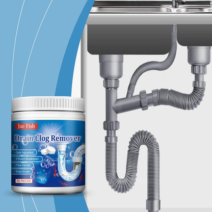 Jue-Fish Drain Cleaning Effervescent Tablets Kitchen and bathroom drain oil clog dissolving deodorizing cleaning effervescent tablets