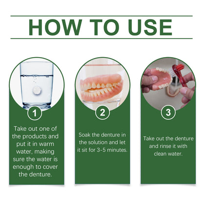 Oralhoe Denture cleaning tablets Hygiene care, cleaning of dental plaque and stains, braces, dentures, dental cleaning tablets
