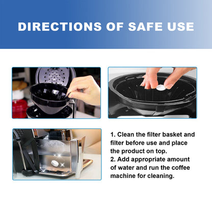 Jakehoe Special cleaning tablets for coffee machines Cleaning tablets for descaling and removing coffee stains from filter screens and brewing head pipelines