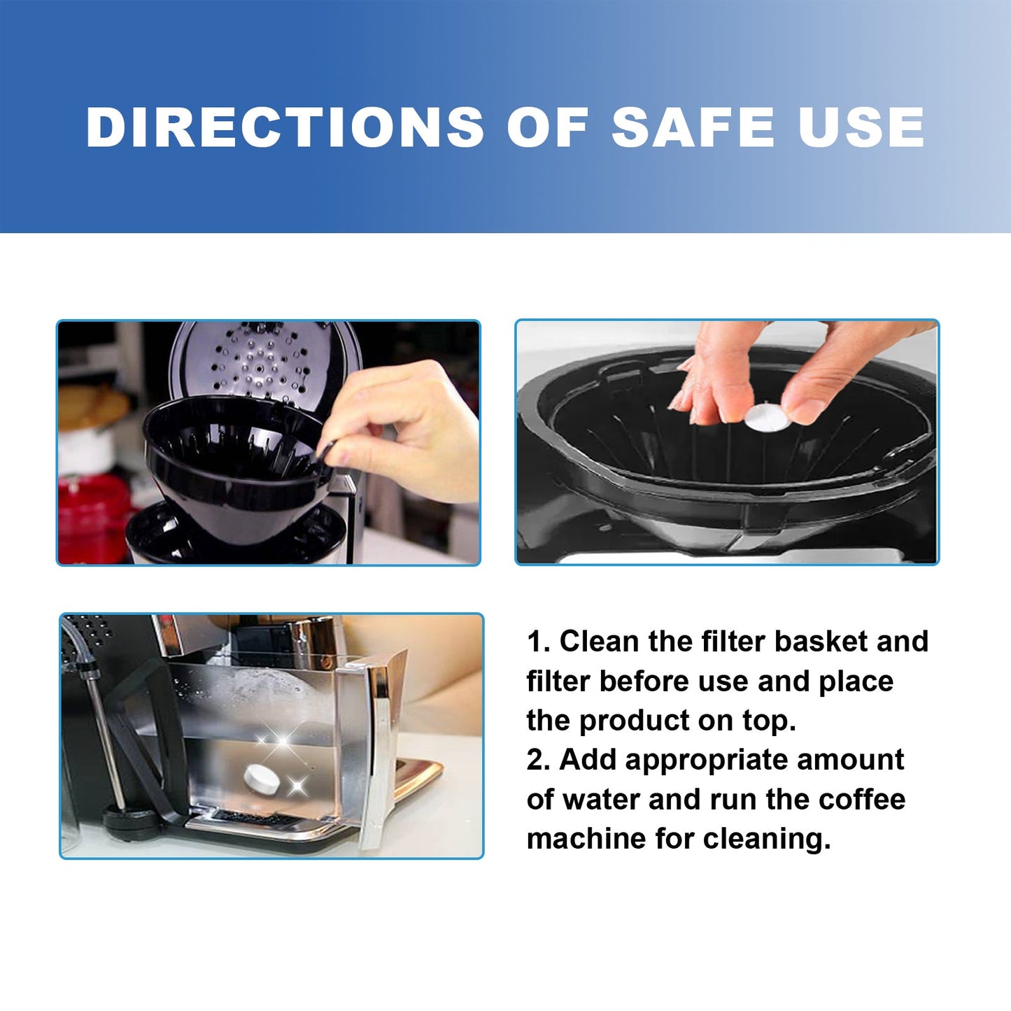 Jakehoe Special cleaning tablets for coffee machines Cleaning tablets for descaling and removing coffee stains from filter screens and brewing head pipelines