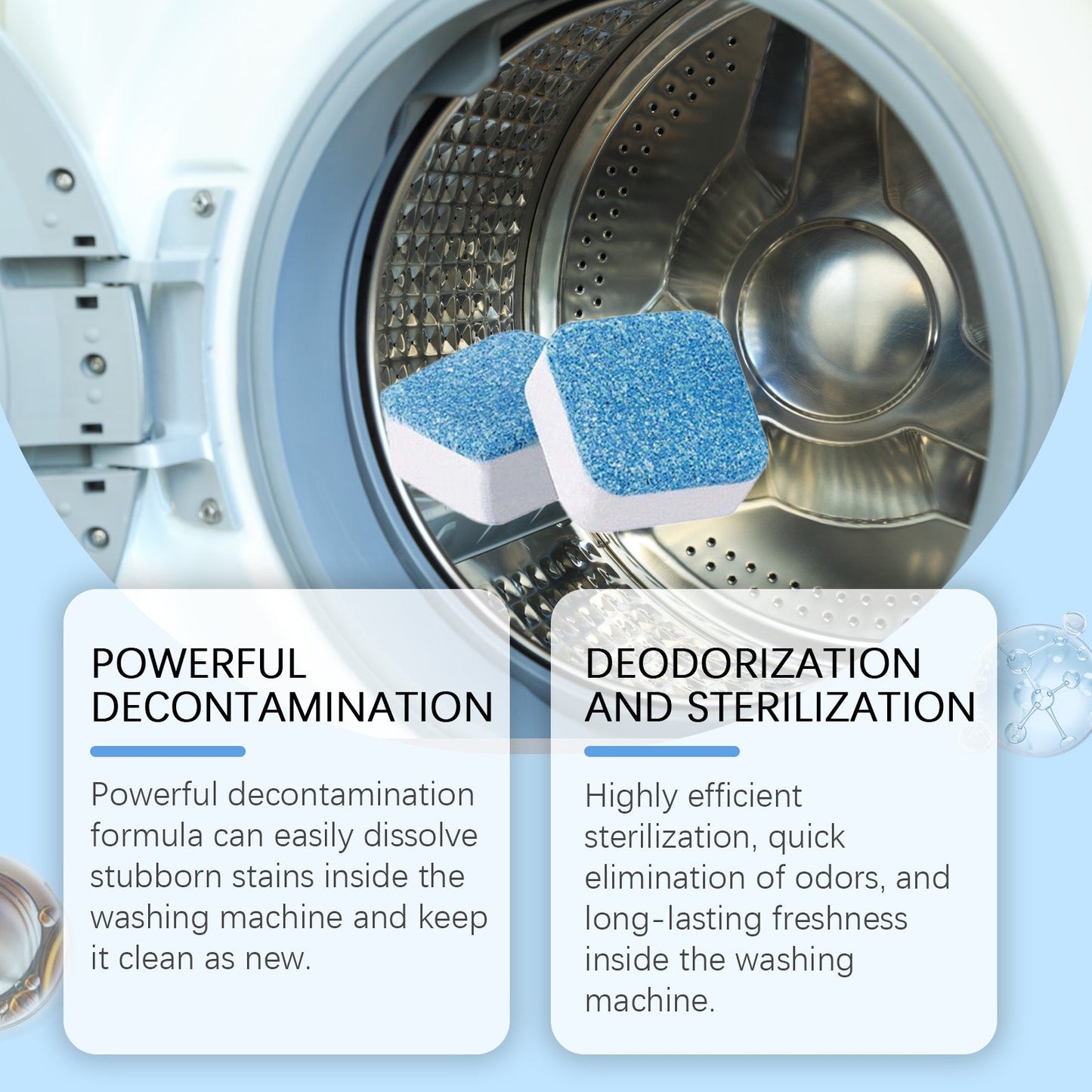 Jakehoe Washing machine cleaning tablets Laundry tub cleaning tablets for removing dirt, odors, and leaving a fresh scent