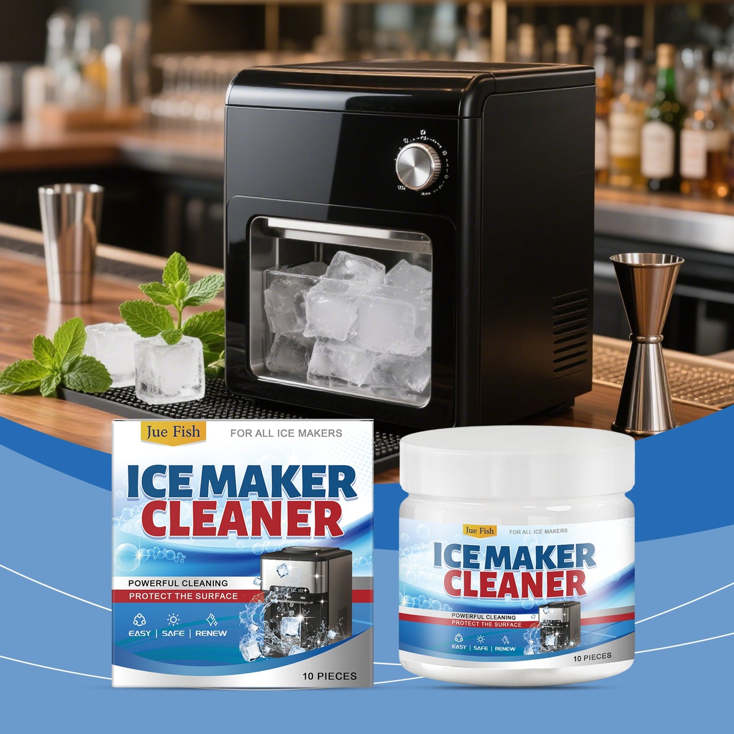 Jue Fish Ice Maker Cleaning Tablets Household Deep Cleaning, Descaling, Deodorizing, and Maintenance Ice Maker Cleaning Tablets