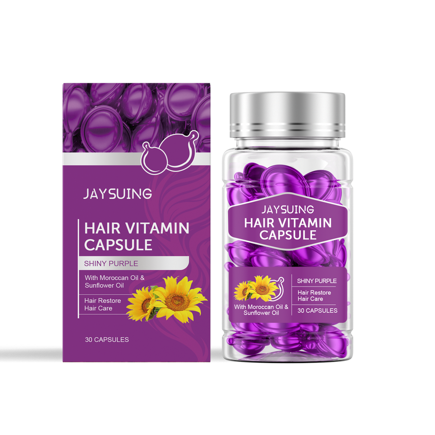 Jaysuing Hair Care Essential Oil Capsules Hair Smoothing Care to Improve Dryness and Frizz, Hair Care Essential Oil