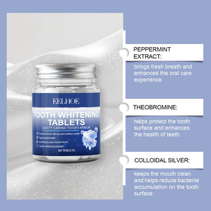 EELHOE Fresh Breath Mouthwash Tablets Clean oral hygiene, care for shiny teeth, portable solid toothpaste tablets