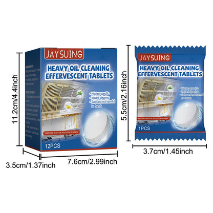 Jaysuing Oil stain cleaning tablets（Boxed） Heavy grease and stain cleaning effervescent tablets for kitchen range hoods and stoves