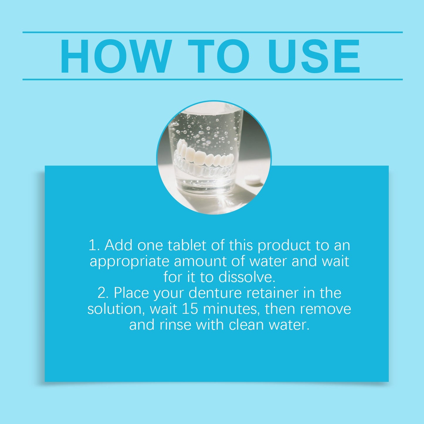 Oralhoe Denture cleaning effervescent tablets Cleans corner impurities, maintains comfort of wear, and provides dental hygiene care