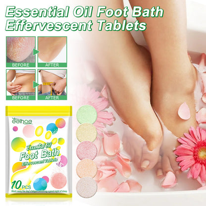 EELHOE Foot bath tablets Foot Spa Essence for Odor Control, Cold Relief, Moisture Dissipation, Sleep Aid, Instant Dissolving Foot Soaking Tablets