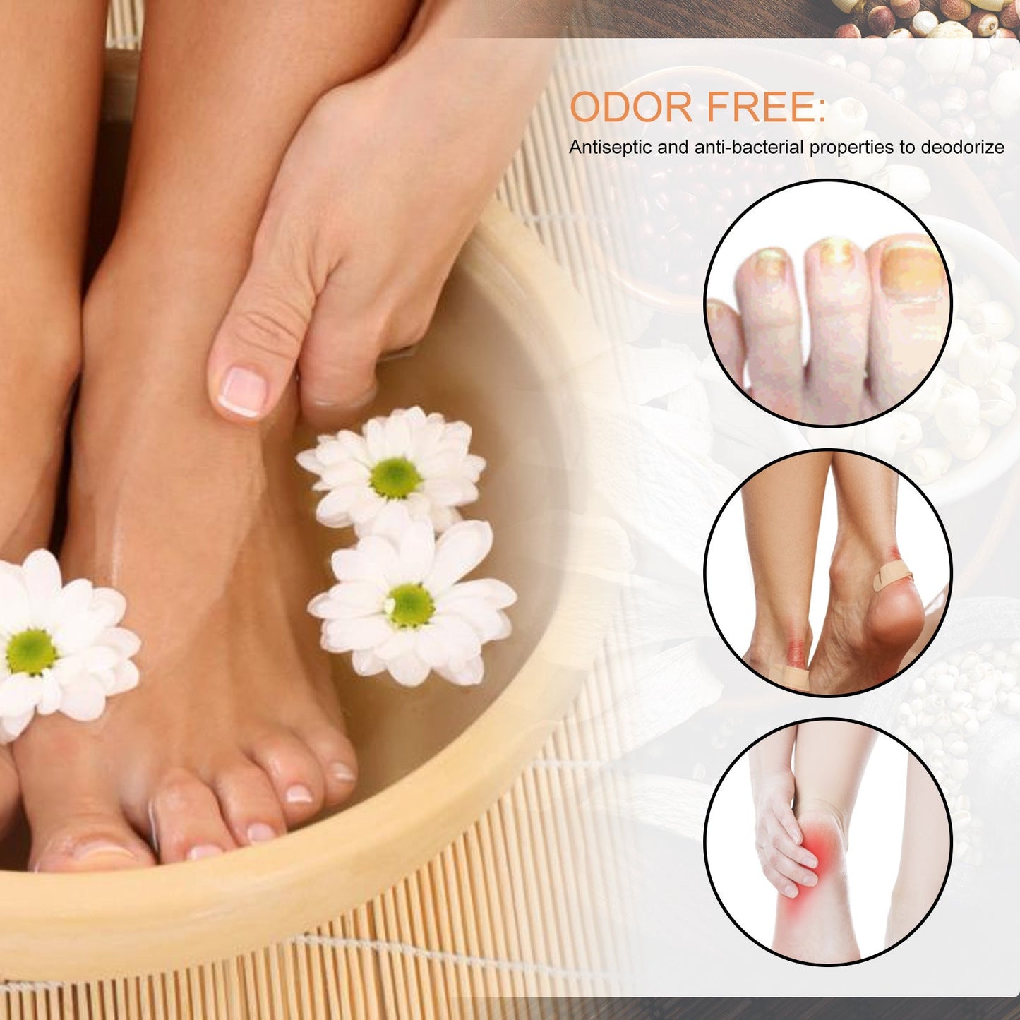 EELHOE Foot soak tablets Peeled ginger foot soak tablets for foot care, to dispel cold and dampness, and repair onychomycosis