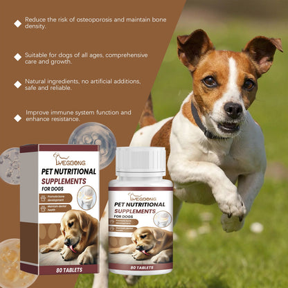 Yegbong Calcium Tablets for Dogs Pet Vitamin Supplement Oral Care Dietary Health Nutrition Calcium Tablets