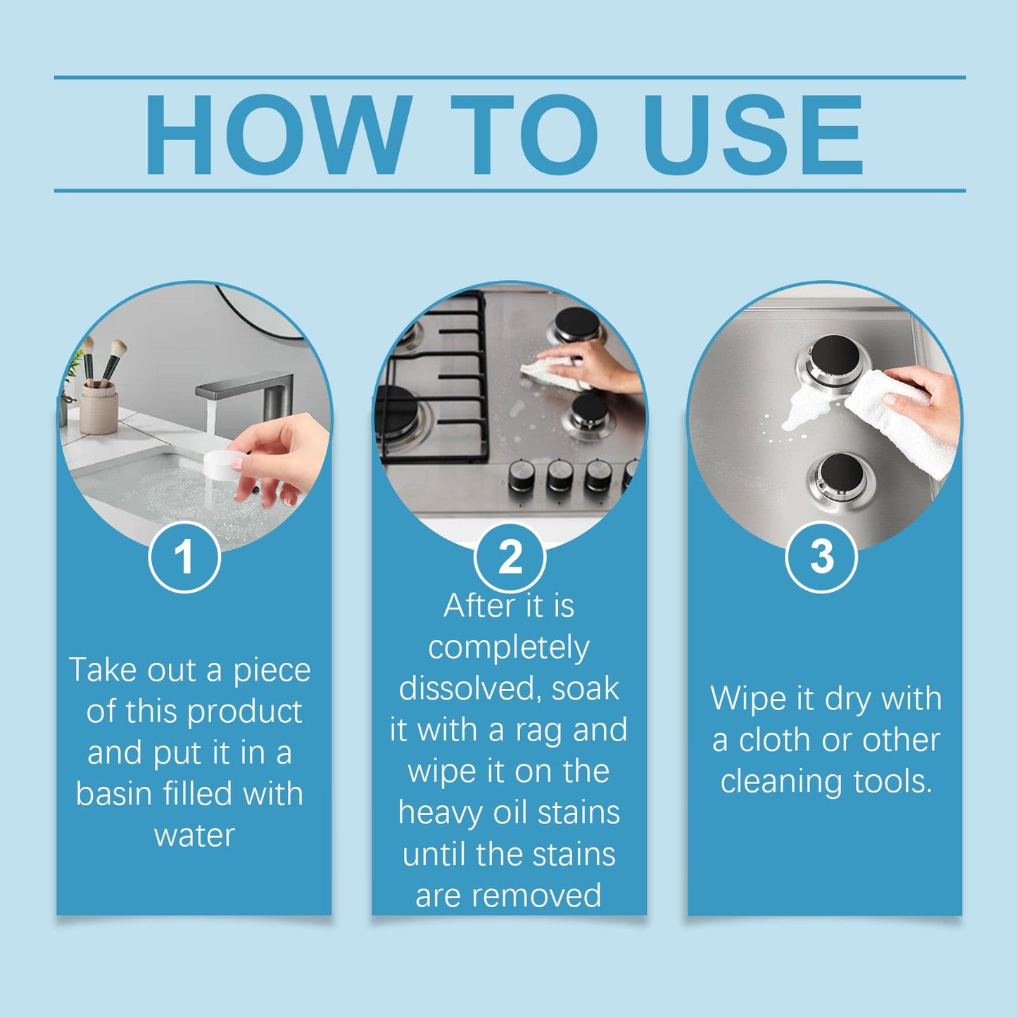 Jue-Fish Kitchen grease cleaning tablets Household cleaning product for removing grease and grime from kitchen stoves
