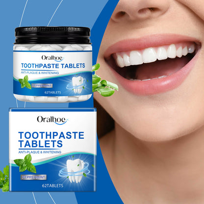 Oralhoe Mint toothpaste tablets Cleans yellow stains on teeth, freshens breath, convenient oral care, brightening mint toothpaste tablets