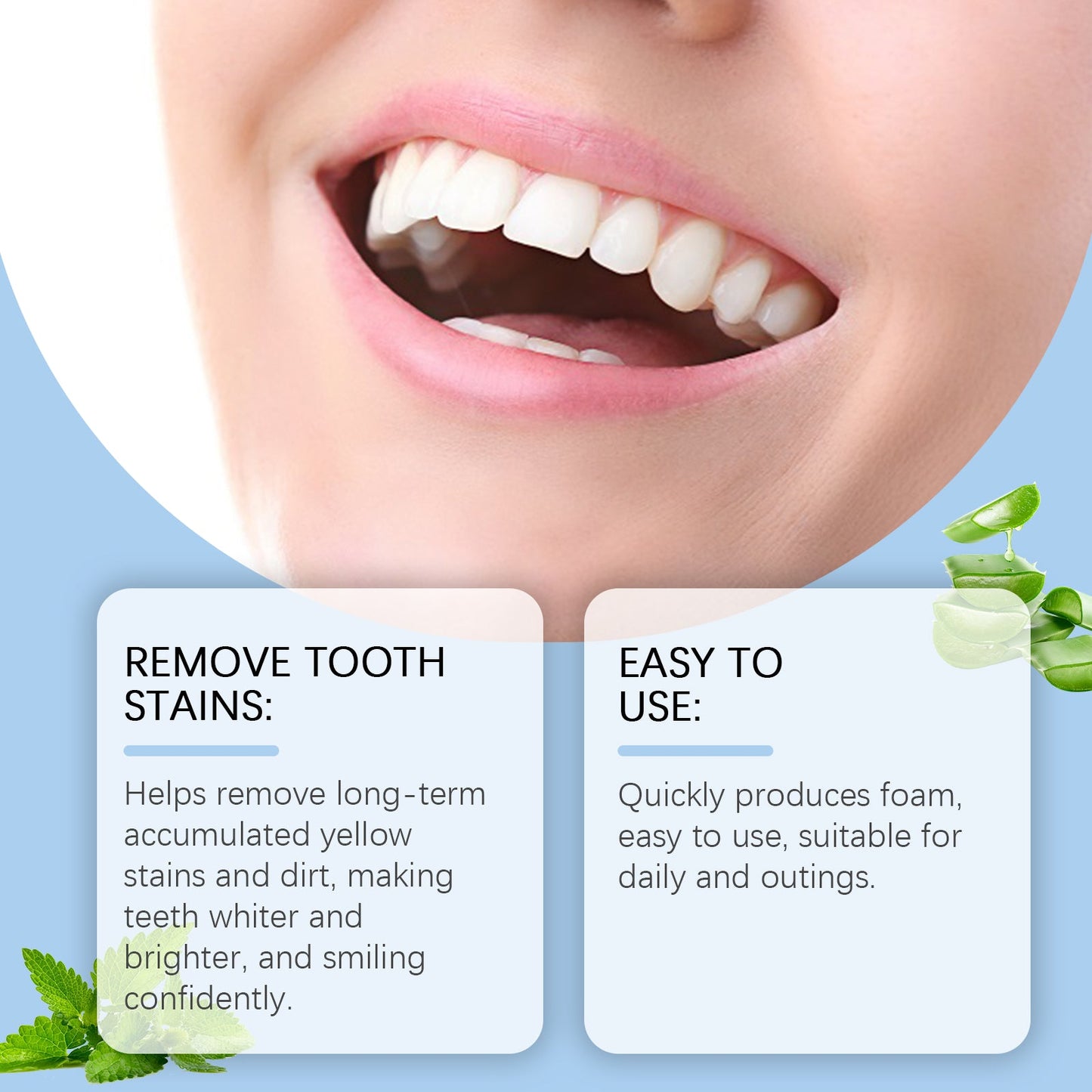 Oralhoe Mint cleaning toothpaste tablets Gently cleans teeth, removes stains and yellowing, freshens the mouth, and provides dental care
