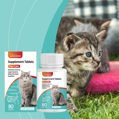 Yegbong Cat Probiotic Tablets Improve intestinal health, balance digestion and absorption, pet nutritional supplements