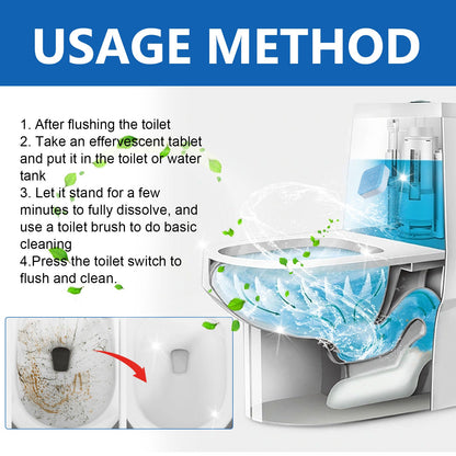 Jue-Fish Toilet Effervescent Tablets Toilet decontamination, urine stain removal, deodorizing and fragrance-retaining toilet cleaning effervescent tablets