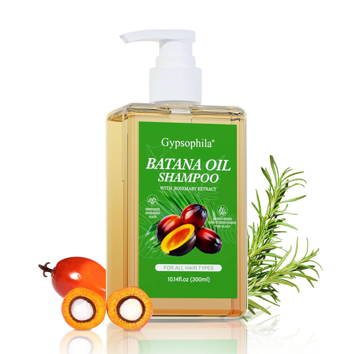 Batana Oil Shampoo,Rosemary Shampoo,Nourishing & Rejuvenating for Softness & Volume, Suitable for Men & Women, Reduces Hair Loss (10.14 fl oz)
