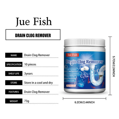 Jue-Fish Drain Cleaning Effervescent Tablets Kitchen and bathroom drain oil clog dissolving deodorizing cleaning effervescent tablets