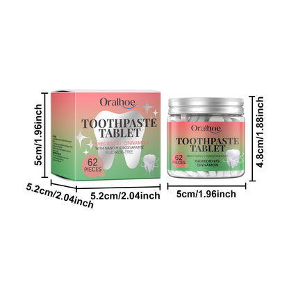 Oralhoe Cinnamon toothpaste tablets Gentle cleaning of dental stains, oral hygiene care, dental care toothpaste tablets