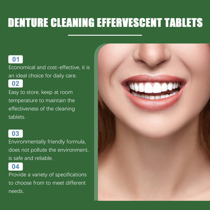 Oralhoe Denture cleaning tablets Cleaning and care, freshening, removing tooth stains, gentle care for braces and dentures, cleaning tablets