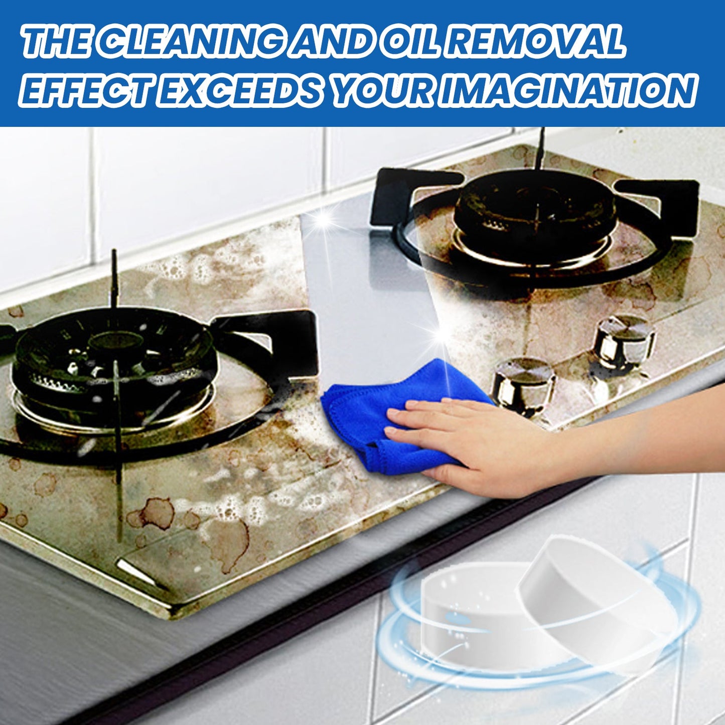 Jue-Fish Kitchen cleaning effervescent tablets Kitchen range hood and stove heavy grease and stain cleaning effervescent tablets