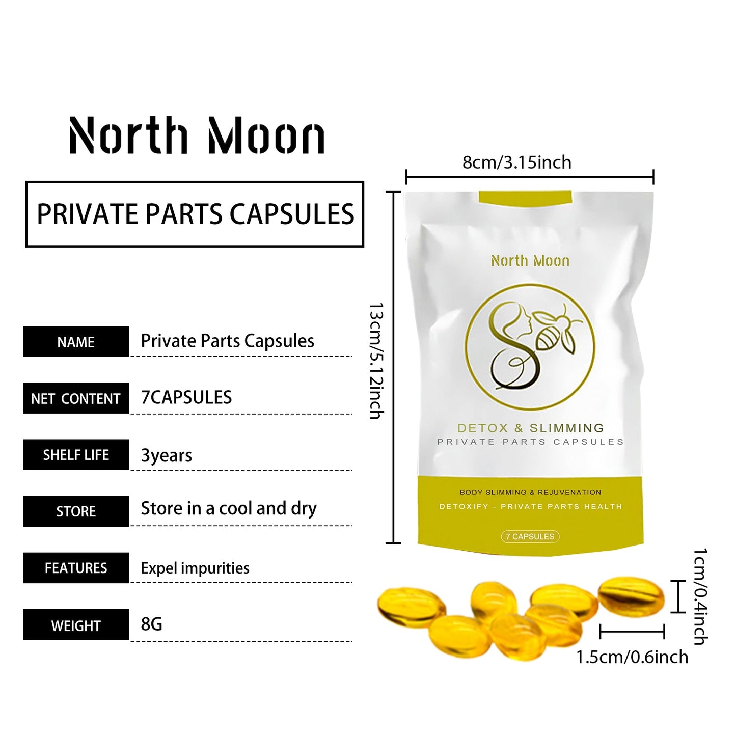 North Moon Women's Care Capsules Gentle cleansing, nourishing, firming, and balancing body skin care capsules