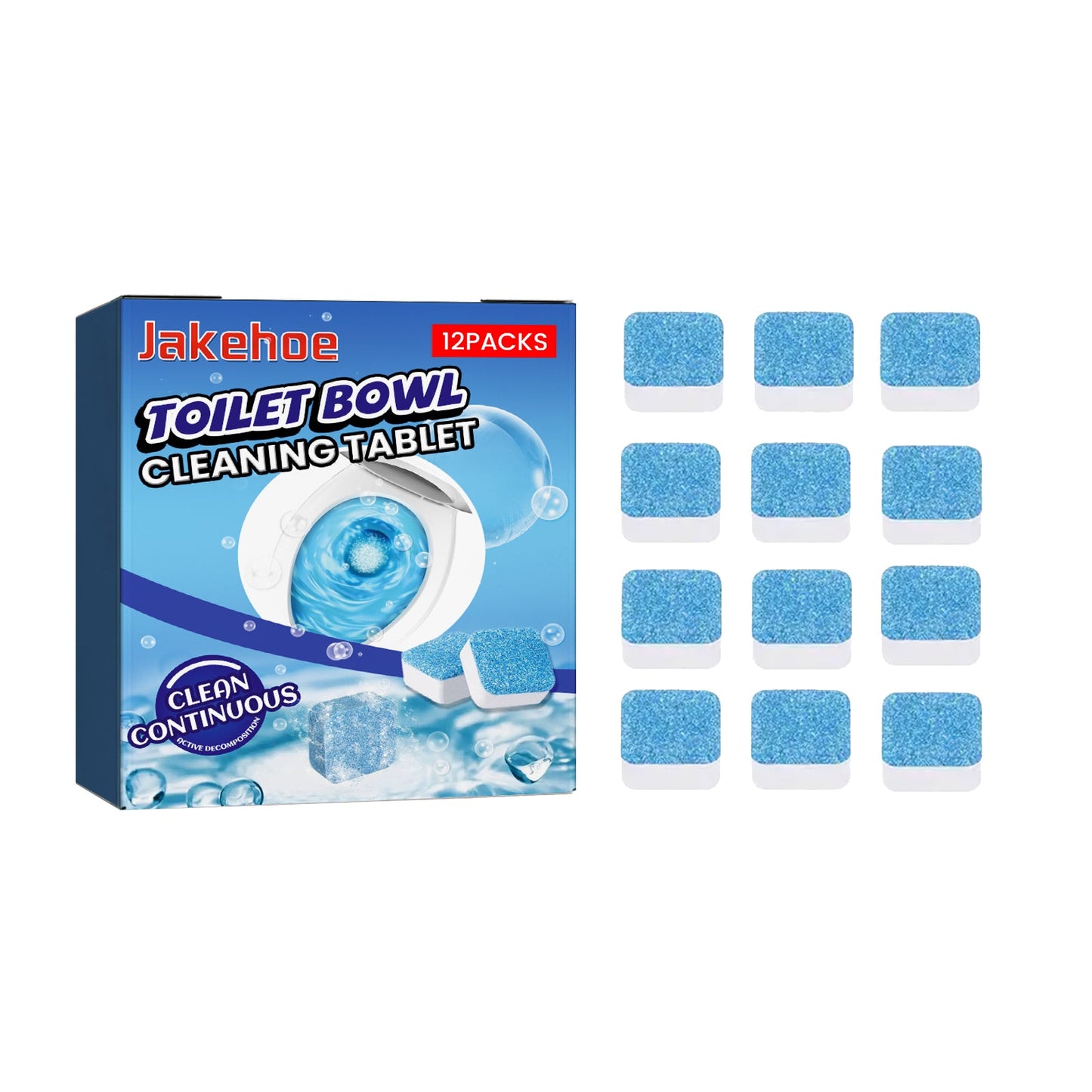 Jakehoe Toilet cleaning tablets Multi-effect stain remover, descaler, urine stain remover, toilet cleaner, deodorizer, odor eliminator, fresh scent