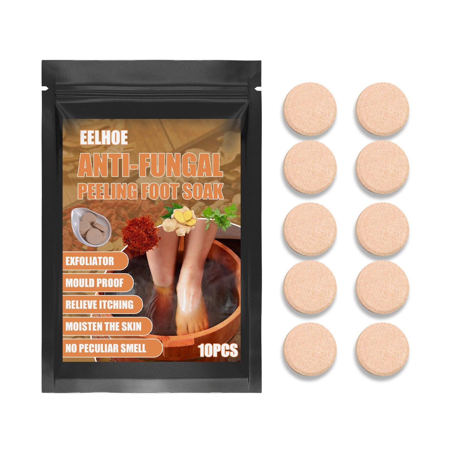 EELHOE Foot soak tablets Peeled ginger foot soak tablets for foot care, to dispel cold and dampness, and repair onychomycosis