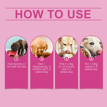 Yegbong Probiotic tablets for dogs Improve intestinal health, balance digestion and absorption, pet nutritional supplements